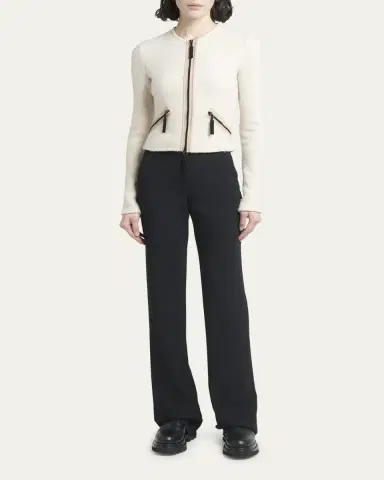 Giorgio Armani Contrast Grosgrain Zip-Front Cashmere Silk Jacket | Thumbnail 2 Giorgio Armani Contrast Grosgrain Zip-Front Cashmere Silk Jacket | Thumbnail 2