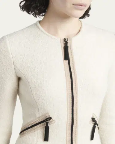 Giorgio Armani Contrast Grosgrain Zip-Front Cashmere Silk Jacket | Thumbnail 5 Giorgio Armani Contrast Grosgrain Zip-Front Cashmere Silk Jacket | Thumbnail 5