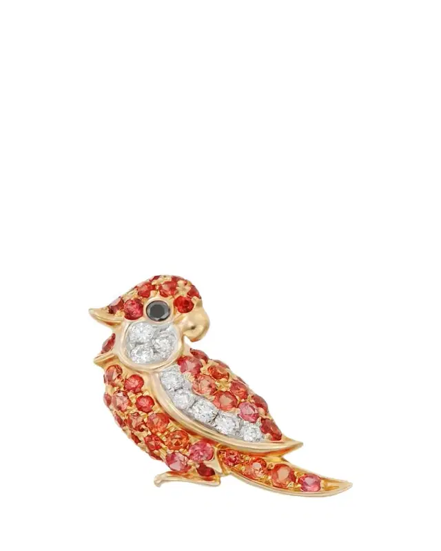 Mio Harutaka Orange Little Bird Earring, Single (Right)