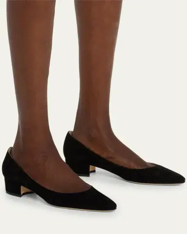 Manolo Blahnik Lista Suede Pumps | Thumbnail 2