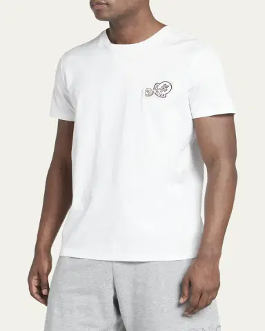 Moncler Men's Double Logo Cotton Jersey T-Shirt | Thumbnail 4 Moncler Men's Double Logo Cotton Jersey T-Shirt | Thumbnail 4
