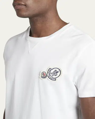 Moncler Men's Double Logo Cotton Jersey T-Shirt | Thumbnail 5 Moncler Men's Double Logo Cotton Jersey T-Shirt | Thumbnail 5