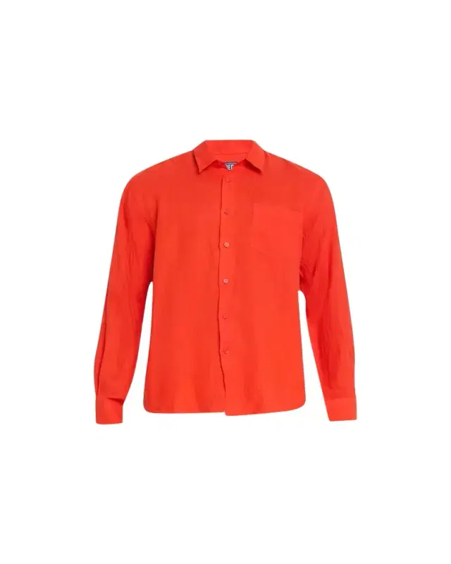 Men's Caroubis Solid Linen Sport Shirt