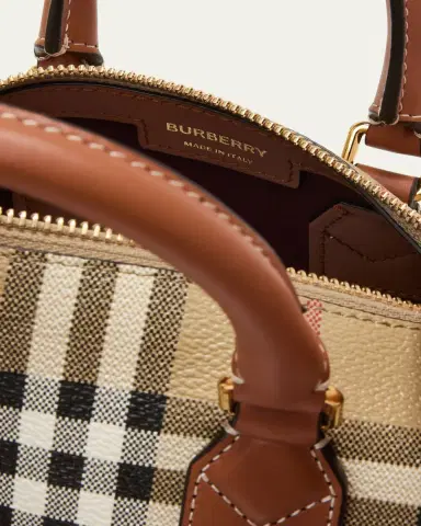 Burberry Check Small Bowling Top-Handle Bag | Thumbnail 4 Burberry Check Small Bowling Top-Handle Bag | Thumbnail 4
