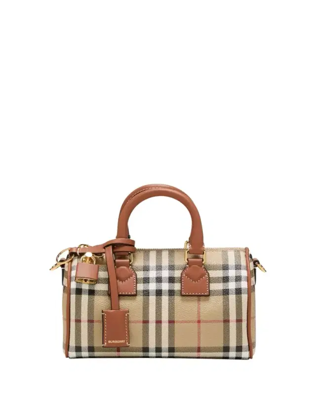 Check Small Bowling Top-Handle Bag