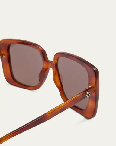Gucci Oversized Square Havana Acetate Sunglasses | Thumbnail 4 Gucci Oversized Square Havana Acetate Sunglasses | Thumbnail 4
