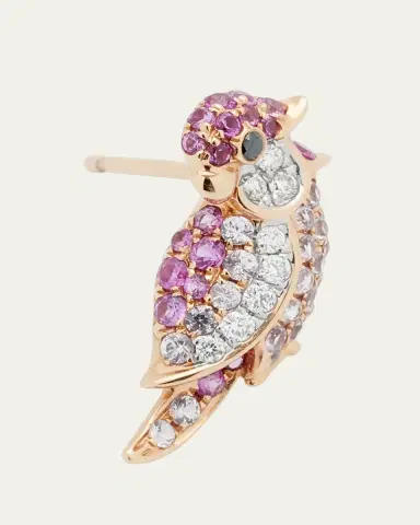 Mio Harutaka 18K Pink Sapphire Little Bird Earring, Single | Thumbnail 3