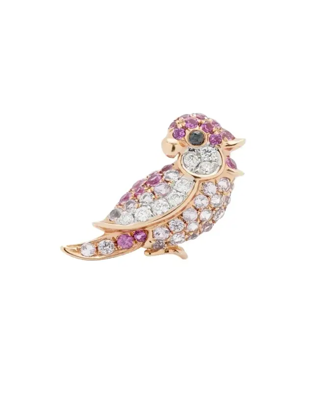 Mio Harutaka 18K Pink Sapphire Little Bird Earring, Single