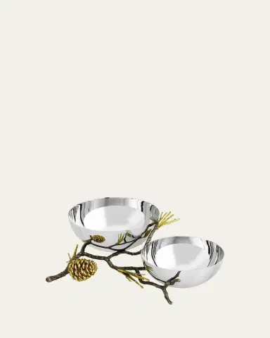 Michael Aram Pine Cone Double Bowl | Thumbnail 2