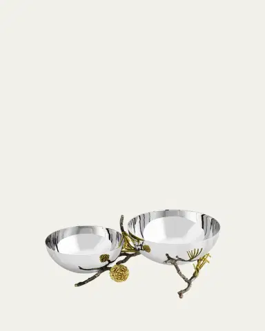 Michael Aram Pine Cone Double Bowl | Thumbnail 3