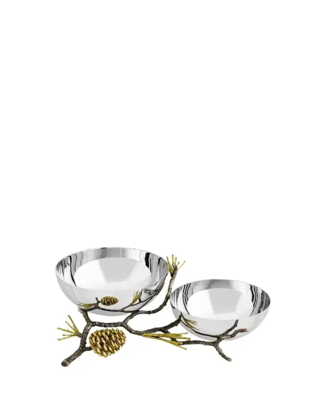 Michael Aram Pine Cone Double Bowl