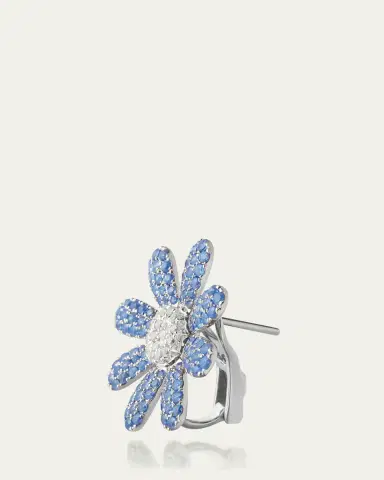 Mio Harutaka Blue Margaret Sapphire and Diamond Earring, Single | Thumbnail 2