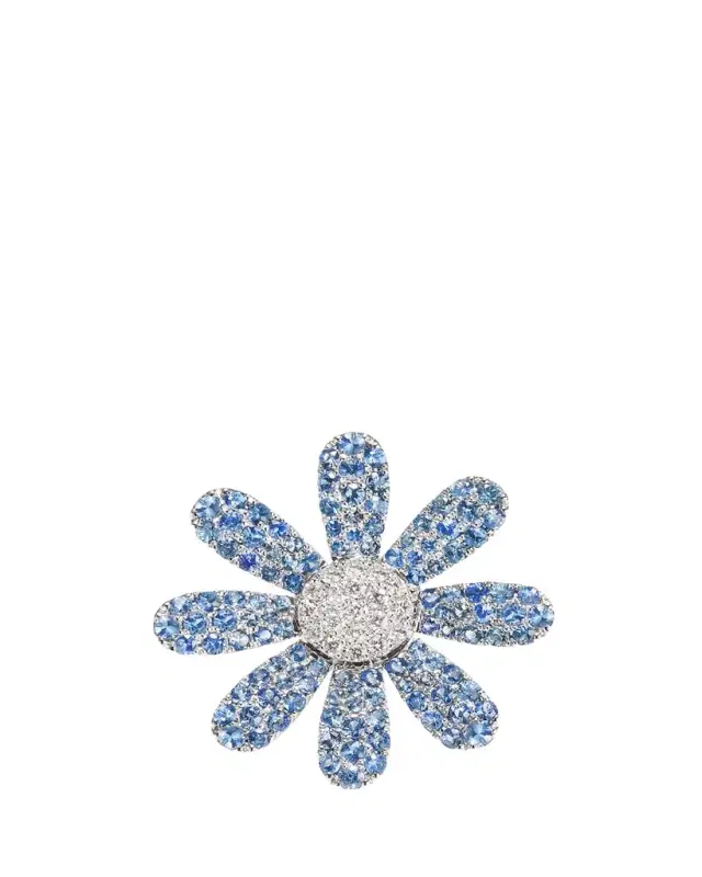 Mio Harutaka Blue Margaret Sapphire and Diamond Earring, Single