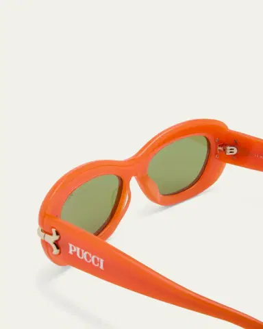 PUCCI Filigree Acetate Oval Sunglasses | Thumbnail 5