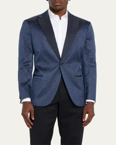 Giorgio Armani Men's Silk Jacquard Blazer | Thumbnail 4