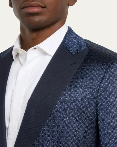 Giorgio Armani Men's Silk Jacquard Blazer | Thumbnail 5