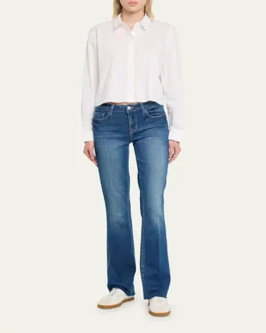 L'Agence Sneeki Low-Rise Sneaker Straight Jeans | Thumbnail 2