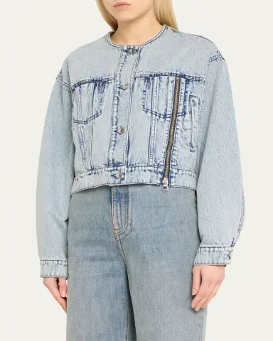 3.1 Phillip Lim Collarless Denim Jacket | Thumbnail 4 3.1 Phillip Lim Collarless Denim Jacket | Thumbnail 4