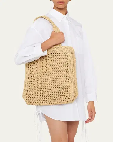 Miu Miu Crochet Logo Tote Bag | Thumbnail 2 Miu Miu Crochet Logo Tote Bag | Thumbnail 2