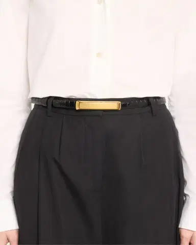 TOM FORD Croc-Embossed Leather Skinny Belt | Thumbnail 2