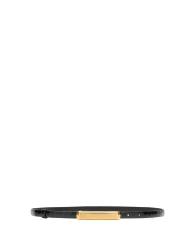 TOM FORD Croc-Embossed Leather Skinny Belt | Thumbnail 1