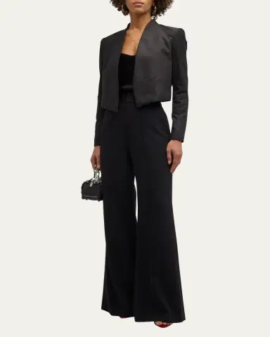 Alice + Olivia New Harvey Suede Open-Front Jacket | Thumbnail 2