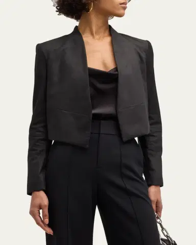 Alice + Olivia New Harvey Suede Open-Front Jacket | Thumbnail 4
