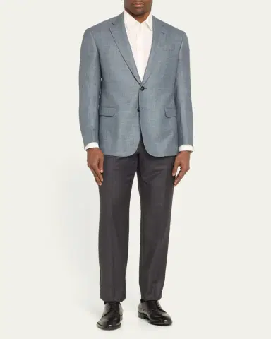 Giorgio Armani Men's Textured Wool-Blend Dinner Jacket | Thumbnail 2 Giorgio Armani Men's Textured Wool-Blend Dinner Jacket | Thumbnail 2