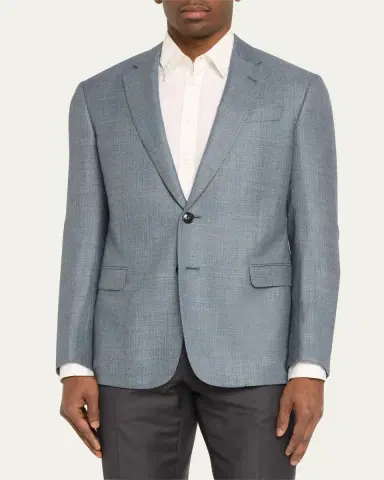 Giorgio Armani Men's Textured Wool-Blend Dinner Jacket | Thumbnail 4 Giorgio Armani Men's Textured Wool-Blend Dinner Jacket | Thumbnail 4