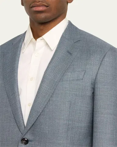 Giorgio Armani Men's Textured Wool-Blend Dinner Jacket | Thumbnail 5 Giorgio Armani Men's Textured Wool-Blend Dinner Jacket | Thumbnail 5