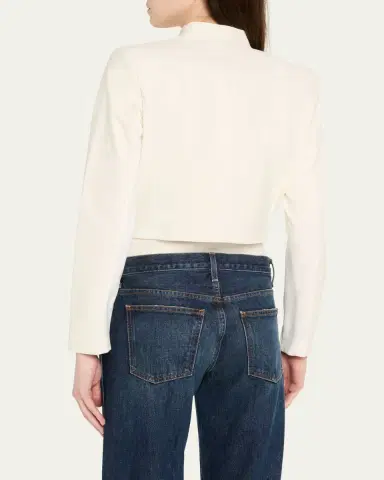 Alice + Olivia Harvey Draped Open-Front Leather Jacket | Thumbnail 3 Alice + Olivia Harvey Draped Open-Front Leather Jacket | Thumbnail 3