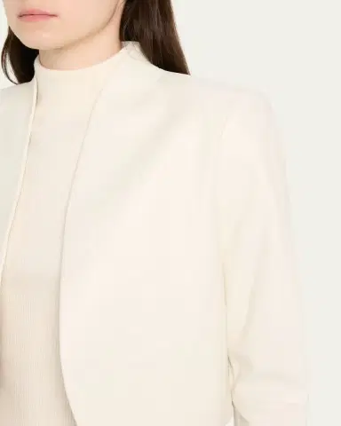 Alice + Olivia Harvey Draped Open-Front Leather Jacket | Thumbnail 5 Alice + Olivia Harvey Draped Open-Front Leather Jacket | Thumbnail 5