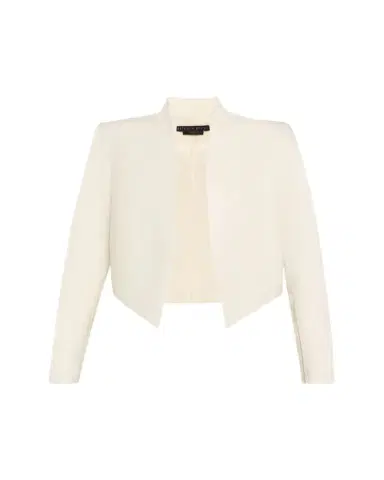 Alice + Olivia Harvey Draped Open-Front Leather Jacket | Thumbnail 1 Alice + Olivia Harvey Draped Open-Front Leather Jacket | Thumbnail 1