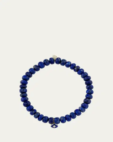Sydney Evan 14K Yellow Gold Tiny Carved Lapis Evil Eye Charm on Lapis Rondelle Bracelet | Thumbnail 3 Sydney Evan 14K Yellow Gold Tiny Carved Lapis Evil Eye Charm on Lapis Rondelle Bracelet | Thumbnail 3