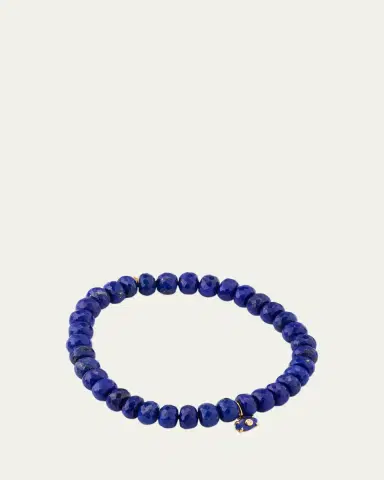 Sydney Evan 14K Yellow Gold Tiny Carved Lapis Evil Eye Charm on Lapis Rondelle Bracelet | Thumbnail 4 Sydney Evan 14K Yellow Gold Tiny Carved Lapis Evil Eye Charm on Lapis Rondelle Bracelet | Thumbnail 4