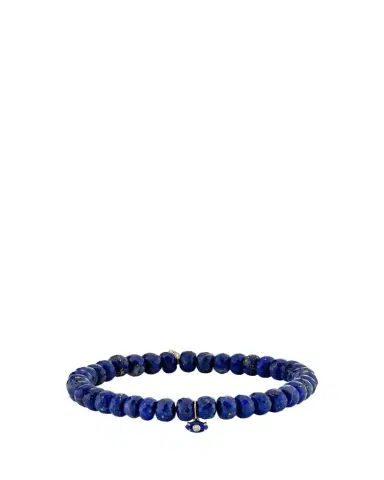 Sydney Evan 14K Yellow Gold Tiny Carved Lapis Evil Eye Charm on Lapis Rondelle Bracelet | Thumbnail 1 Sydney Evan 14K Yellow Gold Tiny Carved Lapis Evil Eye Charm on Lapis Rondelle Bracelet | Thumbnail 1