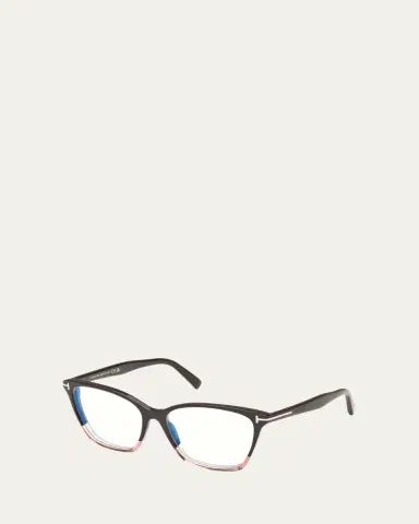 TOM FORD Blue Blocking Two-Tone Acetate Cat-Eye Glasses | Thumbnail 2