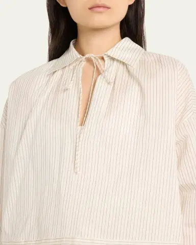 Max Mara Saletta Striped Tie-Neck Blouse | Thumbnail 4