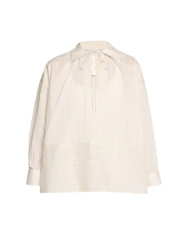 Saletta Striped Tie-Neck Blouse