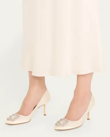 Manolo Blahnik Hangisi Satin Buckle Pumps | Thumbnail 2