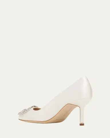 Manolo Blahnik Hangisi Satin Buckle Pumps | Thumbnail 4