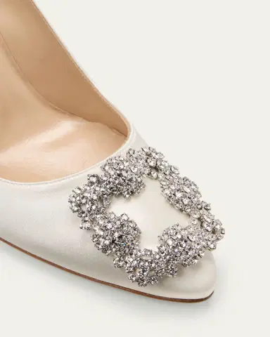 Manolo Blahnik Hangisi Satin Buckle Pumps | Thumbnail 5