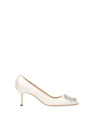 Manolo Blahnik Hangisi Satin Buckle Pumps | Thumbnail 1