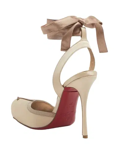 Christian Louboutin 100mm Cassia Silk Ankle-Tie Ballerina Pumps | Thumbnail 1 Christian Louboutin 100mm Cassia Silk Ankle-Tie Ballerina Pumps | Thumbnail 1