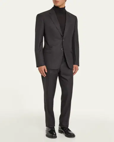 Giorgio Armani Men's Basic Wool Two-Piece Suit | Thumbnail 2 Giorgio Armani Men's Basic Wool Two-Piece Suit | Thumbnail 2