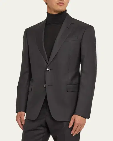 Giorgio Armani Men's Basic Wool Two-Piece Suit | Thumbnail 4 Giorgio Armani Men's Basic Wool Two-Piece Suit | Thumbnail 4