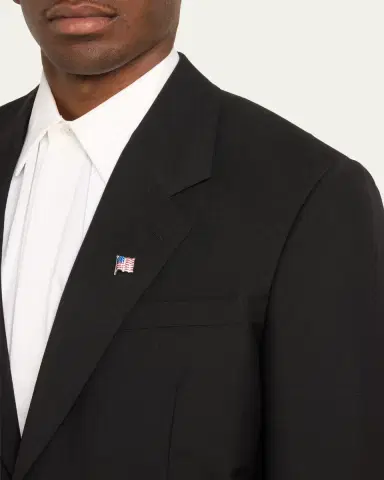 Jan Leslie Men's Sterling Silver American Flag Lapel Pin | Thumbnail 2