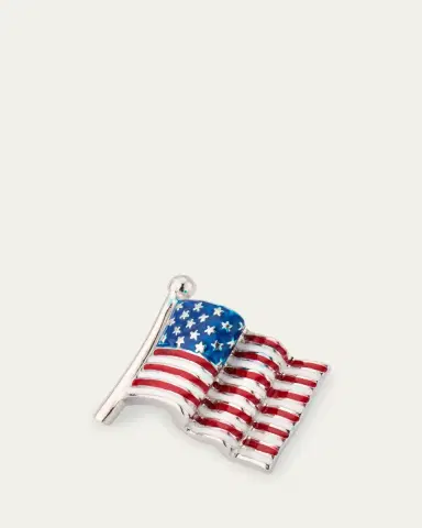 Jan Leslie Men's Sterling Silver American Flag Lapel Pin | Thumbnail 3