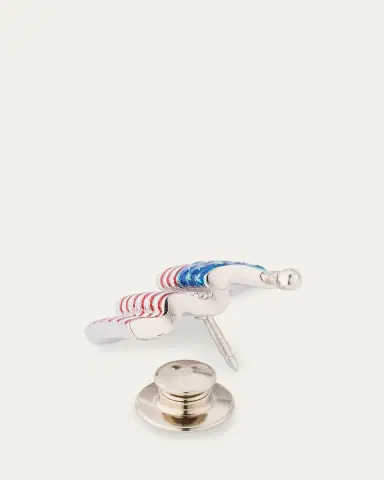 Jan Leslie Men's Sterling Silver American Flag Lapel Pin | Thumbnail 4