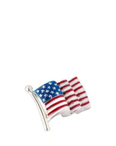 Jan Leslie Men's Sterling Silver American Flag Lapel Pin | Thumbnail 1